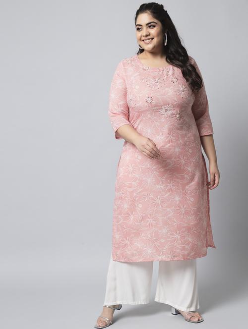 women round neck printed straight kurta - 21398540 - Very Small Image - 1
