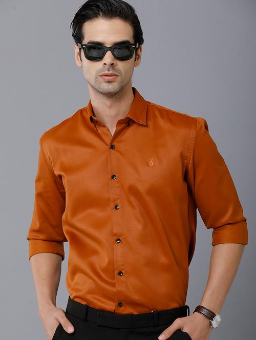 men rust polyester regular shirt - 21399572 - Very Small Image - 1