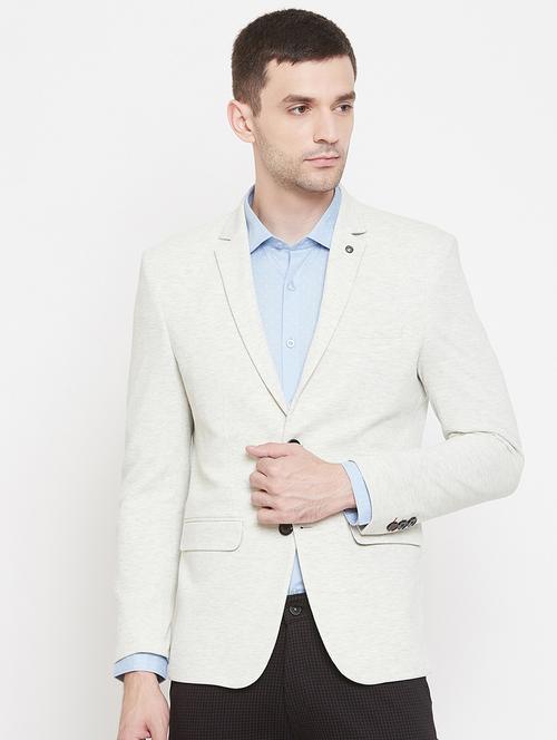 off white polyester single breasted casual blazer - 21400027 - Very Small Image - 1