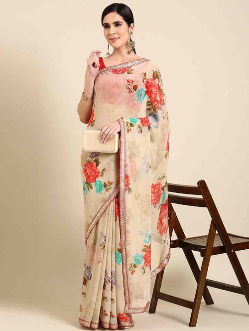 women printed saree - 21400747 - Very Small Image - 1