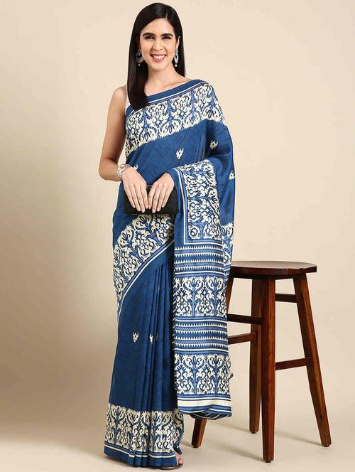 women printed saree with blouse - 21400786 - Very Small Image - 1