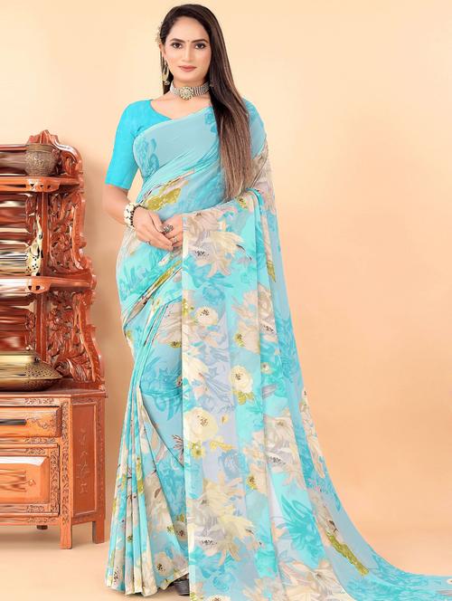 women printed saree - 21400811 - Very Small Image - 1