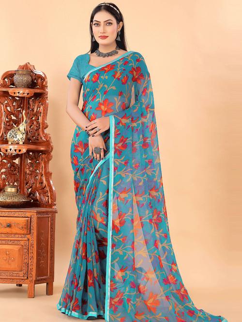 women printed saree - 21401015 - Very Small Image - 1
