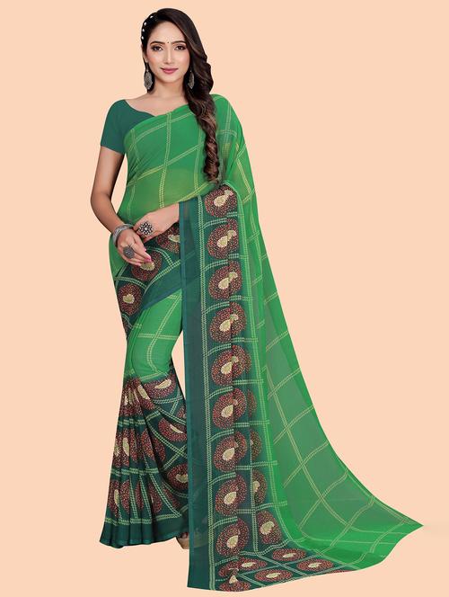 women printed saree - 21401204 - Very Small Image - 1