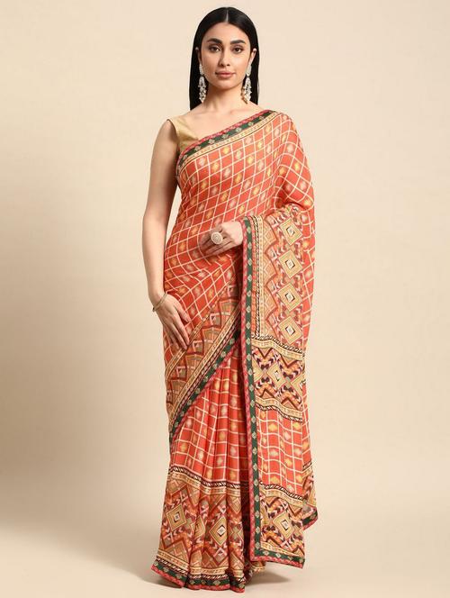 women printed saree - 21401221 - Very Small Image - 1