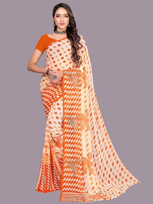 women printed saree - 21401238 - Very Small Image - 1