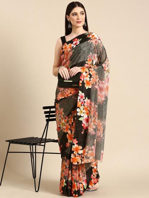 women printed saree - 21401262 - Very Small Image - 1