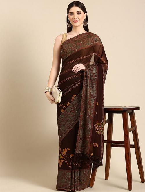 women handloom saree with blouse - 21401264 - Very Small Image - 1