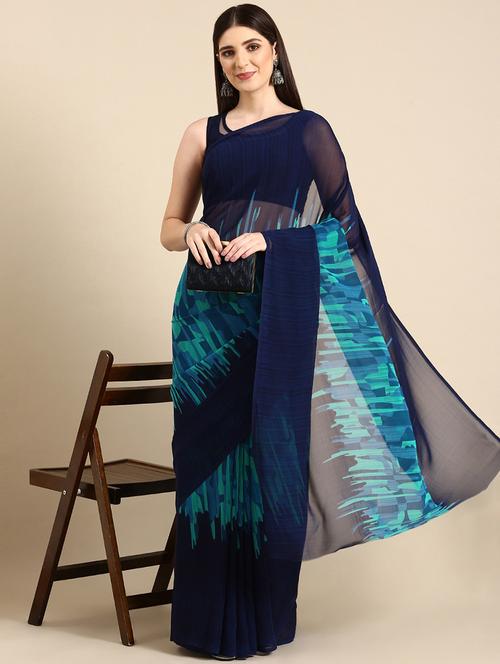 women printed saree - 21401372 - Very Small Image - 1