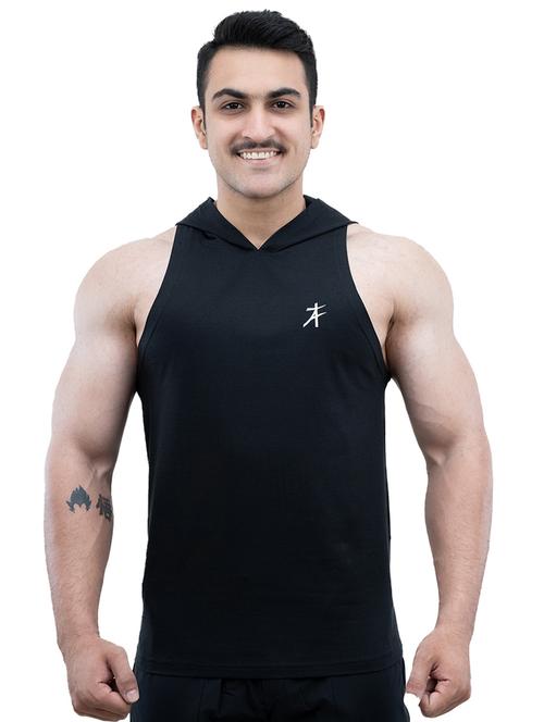 men solid hooded vest - 21401548 - Very Small Image - 1