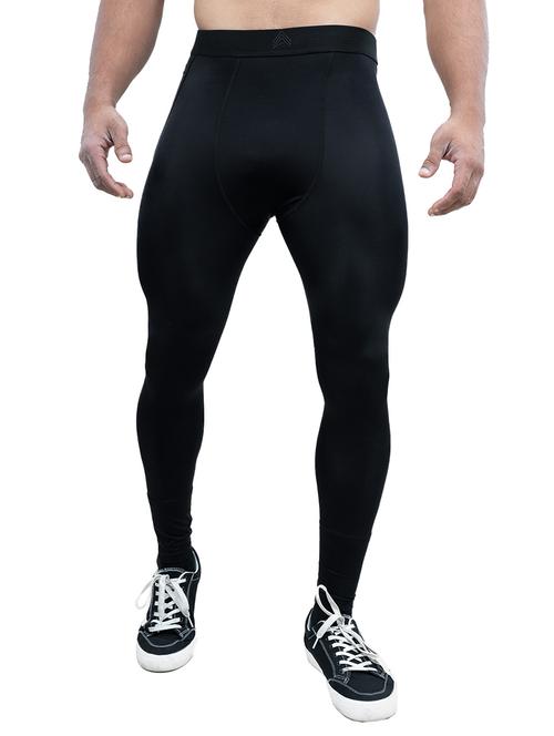men solid nylon track wear tights - 21401624 - Very Small Image - 1