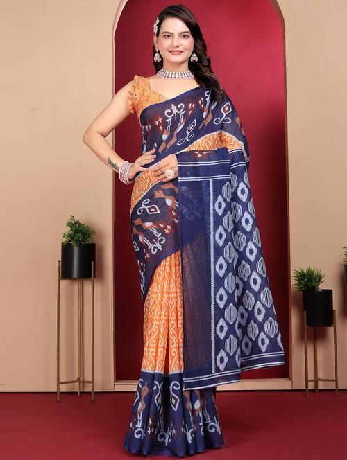 women multi colored printed saree - 21401688 - Very Small Image - 1