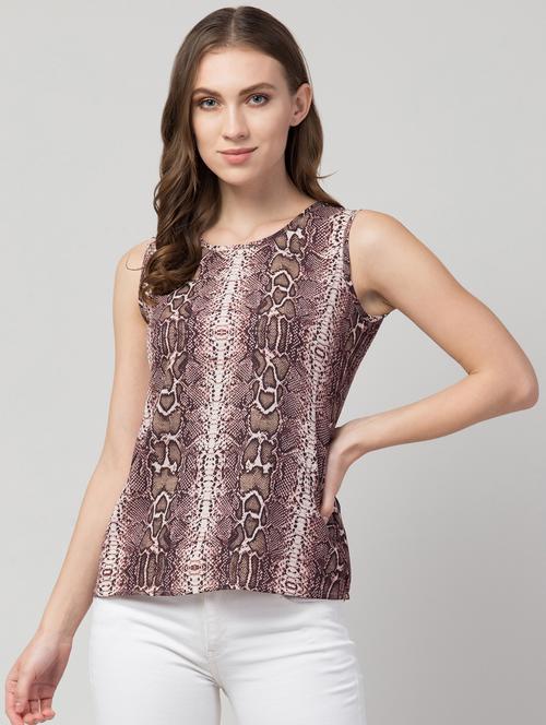 women brown polyester regular top - 21402314 - Very Small Image - 1