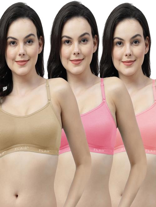 pack of 3 solid sports bra - 21402344 - Very Small Image - 1