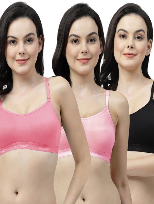 pack of 3 solid sports bra - 21402356 - Very Small Image - 1