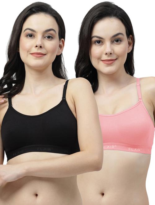 pack of 2 solid sports bra - 21402421 - Very Small Image - 1