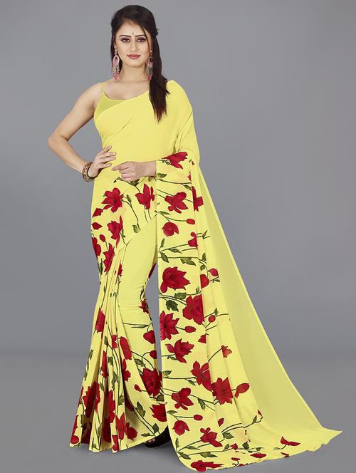 floral printed saree - 21406624 - Very Small Image - 1