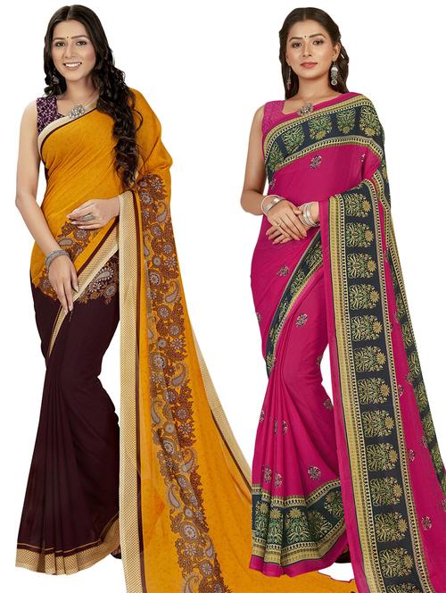 women pack of 2 casual wear combo sarees - 21406633 - Very Small Image - 1
