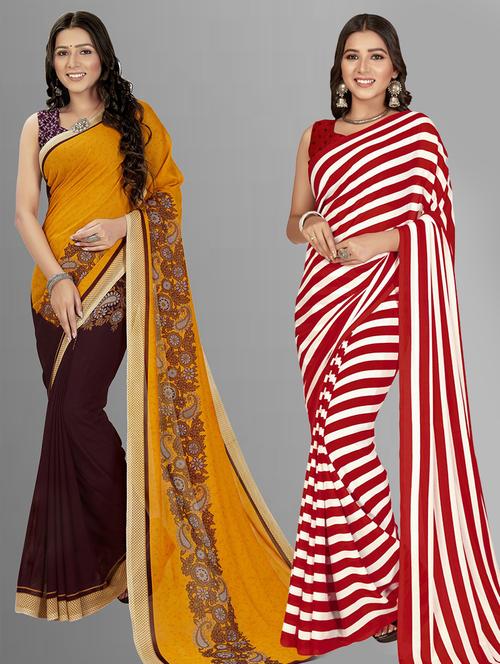 multi colored georgette ready to wear saree with blouse - 21406747 - Very Small Image - 1