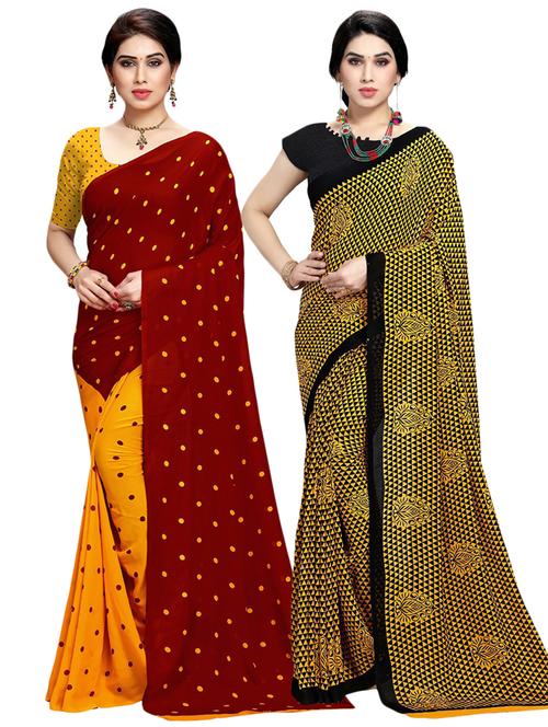pack of 2 multi colored combo saree - 21411483 - Very Small Image - 1