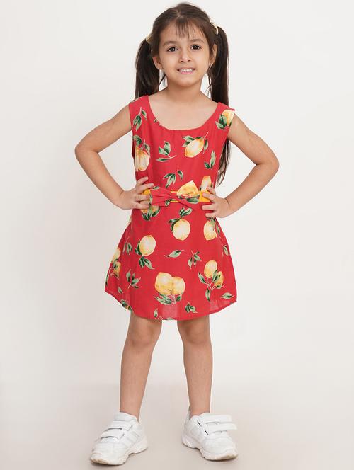 girls sleeveless printed frock - 21411980 - Very Small Image - 1
