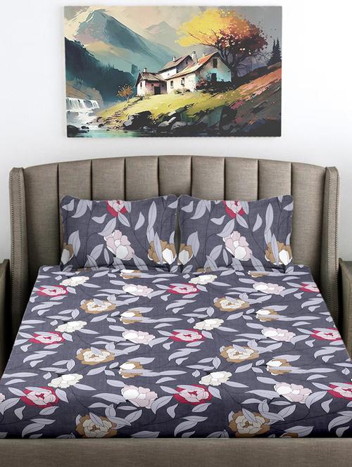 fabinaliv king size fitted double bedsheet with 2 pillow covers - 21412189 - Very Small Image - 1