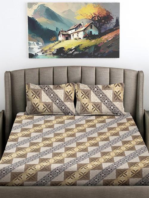 fabinaliv king size fitted double bedsheet with 2 pillow covers - 21412191 - Very Small Image - 1