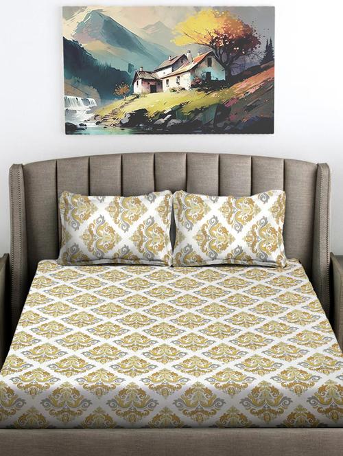 fabinaliv king size fitted double bedsheet with 2 pillow covers - 21412194 - Very Small Image - 1