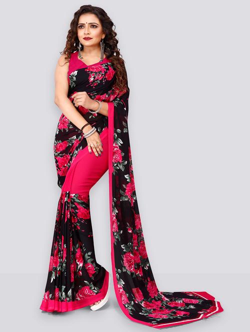 women printed casual wear saree with blouse - 21412833 - Very Small Image - 1