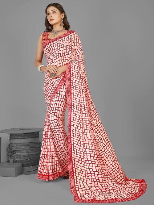 women casual wear georgette saree - 21413024 - Very Small Image - 1