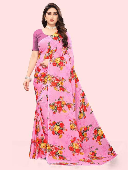 floral printed saree - 21413265 - Very Small Image - 1