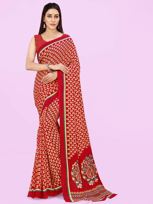 women casual wear georgette saree - 21413279 - Very Small Image - 1