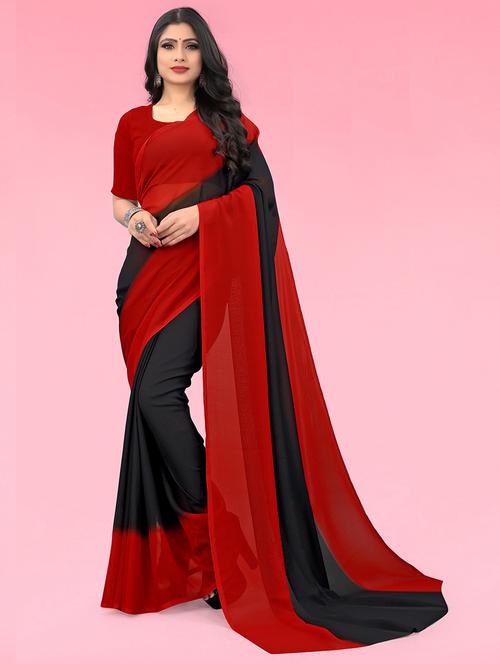 women color block casual wear saree with blouse - 21413558 - Very Small Image - 1