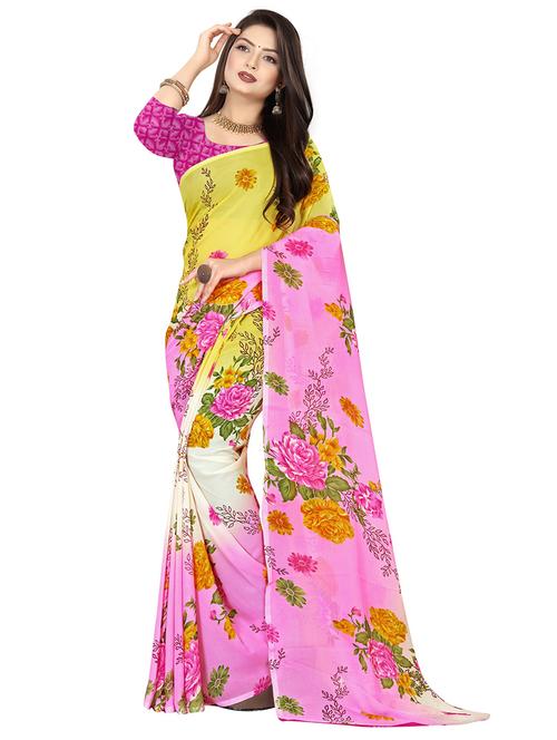 women casual wear georgette saree with blouse - 21413673 - Very Small Image - 1