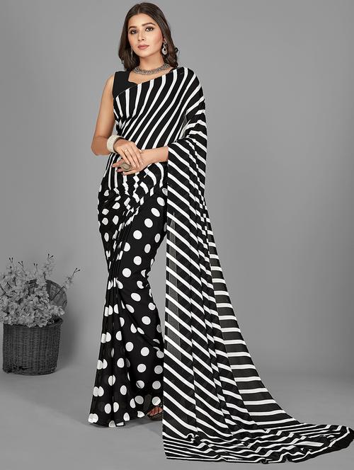 women casual wear georgette saree with blouse - 21414009 - Very Small Image - 1