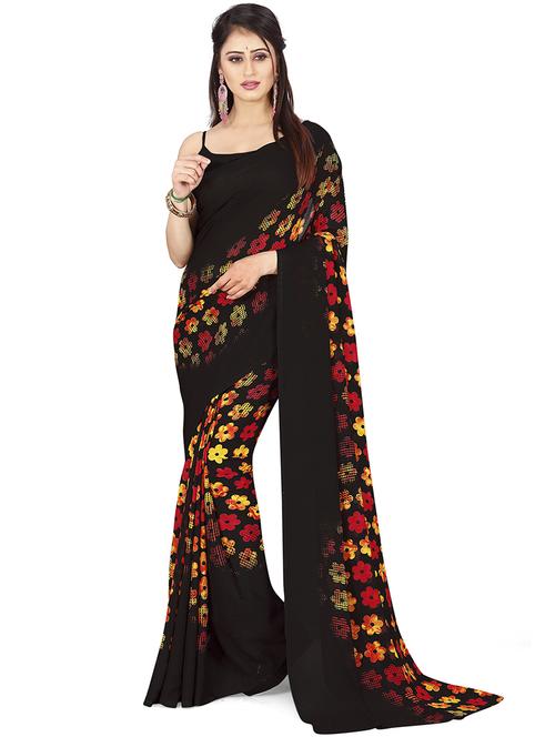 women printed casual saree with blouse - 21417127 - Very Small Image - 1