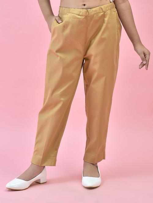 girls solid cotton casual trouser - 21421661 - Very Small Image - 1