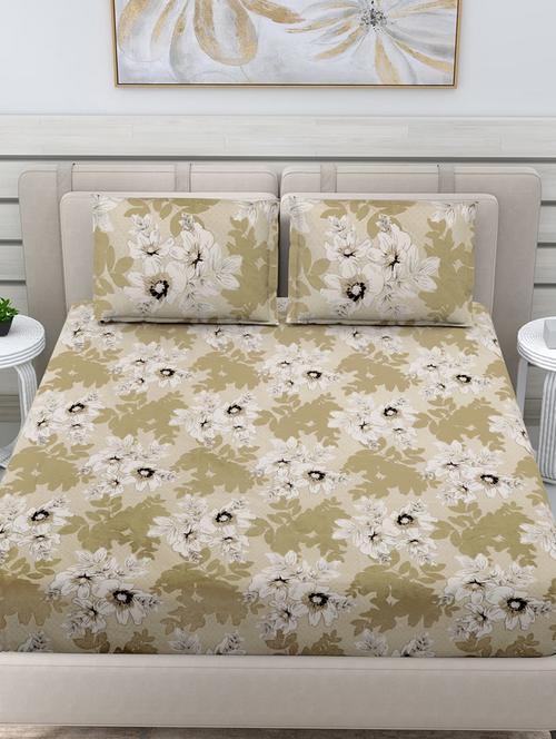 fabinaliv king size fitted double bedsheet with 2 pillow covers - 21422207 - Very Small Image - 1