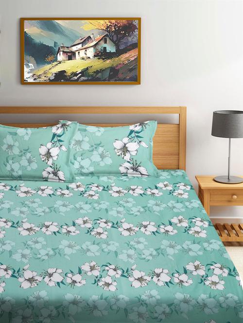 fabinaliv king size fitted double bedsheet with 2 pillow covers - 21422213 - Very Small Image - 1