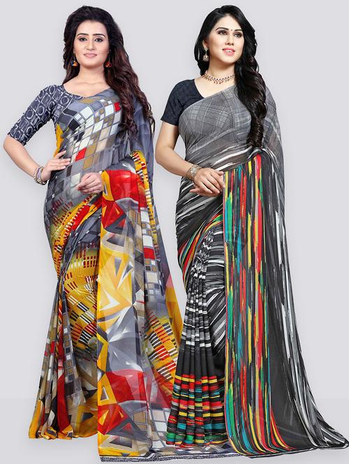 pack of 2 casual wear combo sarees - 21431499 - Very Small Image - 1