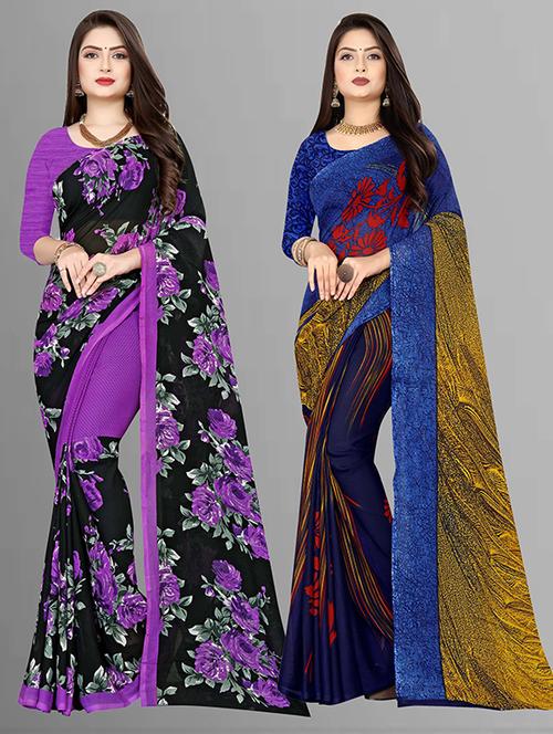 pack of 2 casual wear sarees - 21431973 - Very Small Image - 1