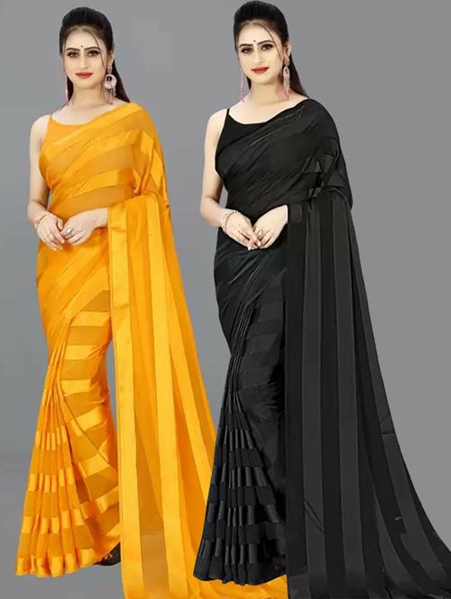 pack of 2 casual wear sarees with blouse - 21432742 - Very Small Image - 1