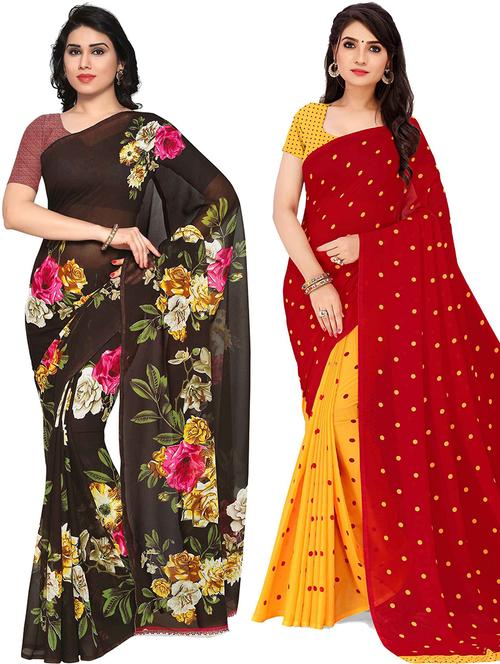 women pack of 2 casual wear combo sarees - 21433068 - Very Small Image - 1