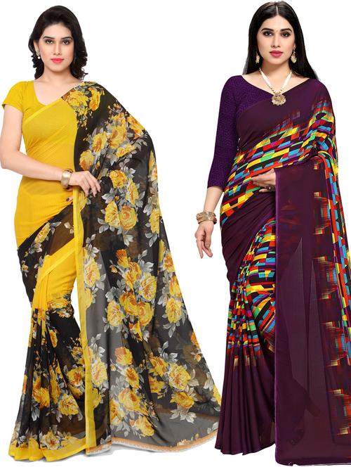 women pack of 2 casual wear combo sarees - 21433151 - Very Small Image - 1