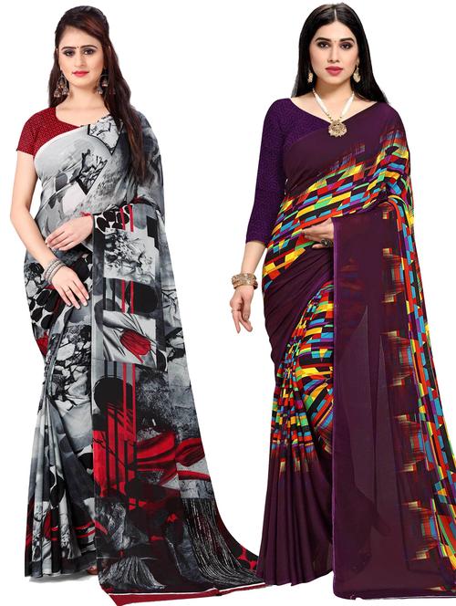 women pack of 2 casual wear combo sarees - 21433193 - Very Small Image - 1