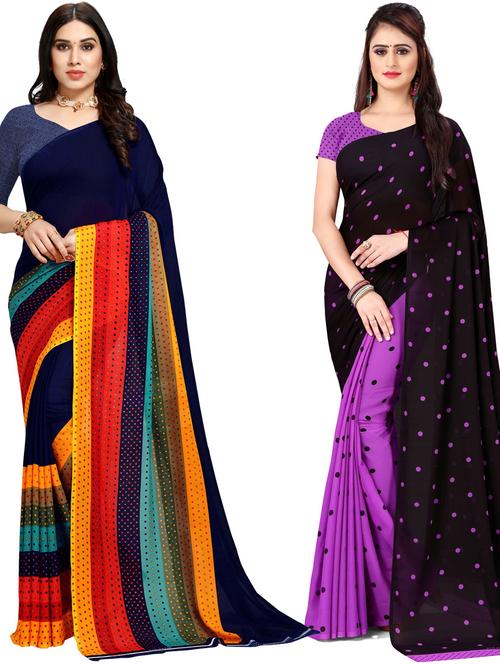 women pack of 2 casual wear combo sarees - 21433199 - Very Small Image - 1