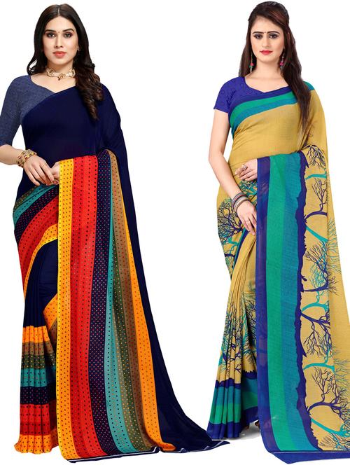 women pack of 2 casual wear combo sarees - 21433249 - Very Small Image - 1