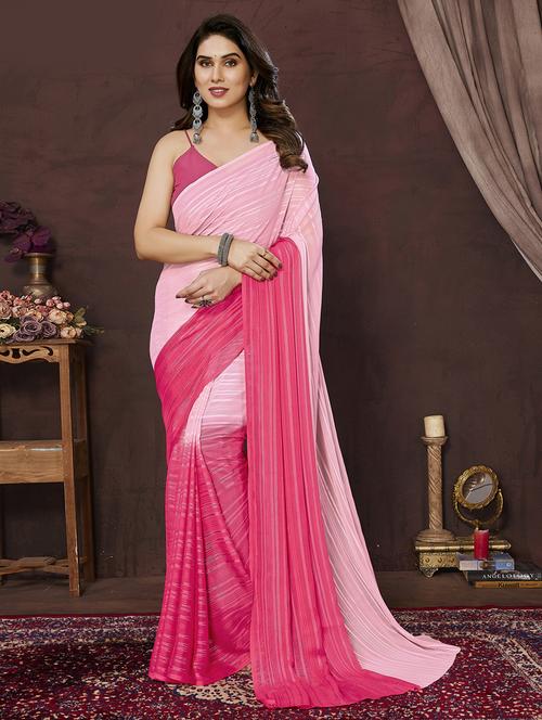 women striped casual wear saree with blouse - 21433304 - Very Small Image - 1