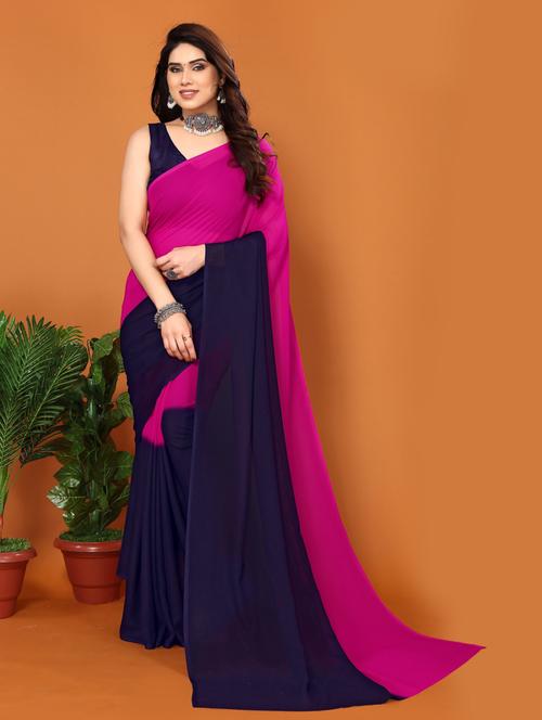 women casual wear georgette saree - 21433306 - Very Small Image - 1