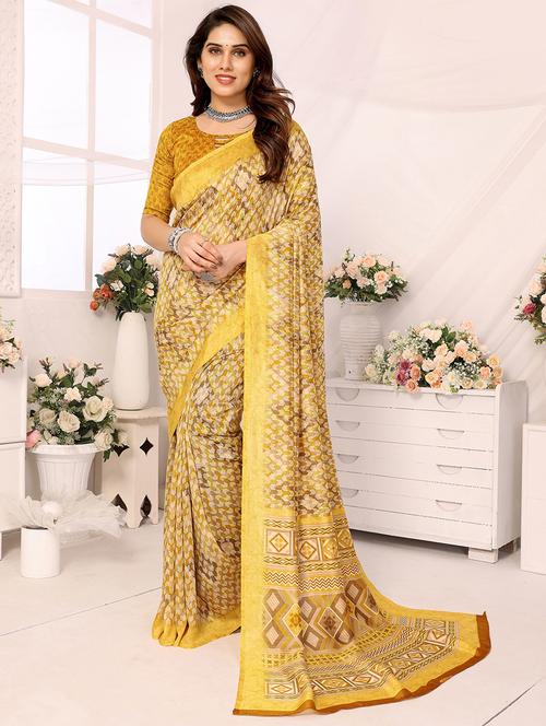 women printed casual wear saree with blouse - 21433403 - Very Small Image - 1